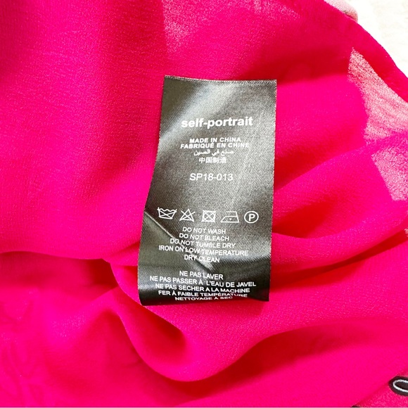 LAST CHANCE! NWT SELF-PORTRAIT Asymmetrical Twist Floral Print Dress Red 4 NEW - Picture 9 of 10